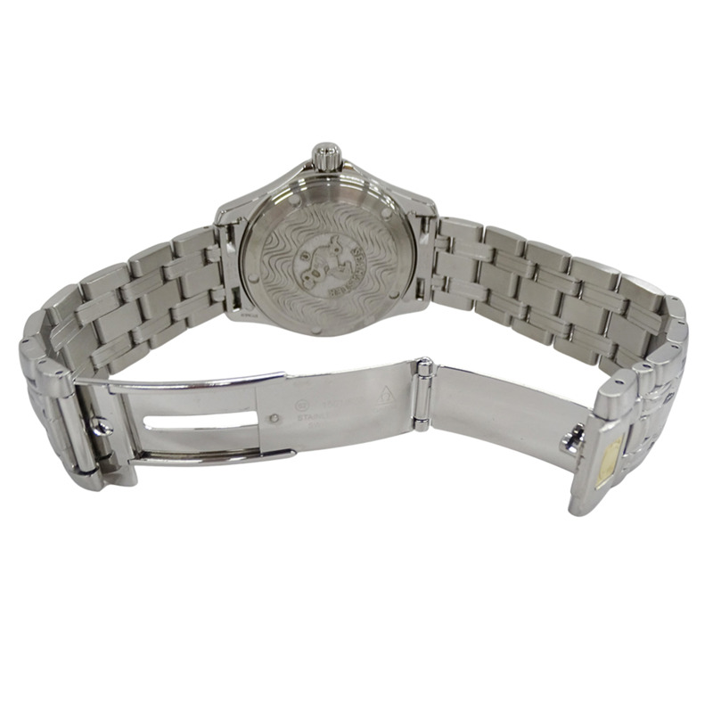 歐米茄海馬系列 2511.81 男士腕錶，120公尺防水，日期顯示，石英機芯，QZ系列，不鏽鋼錶殼，銀色，海軍藍錶盤，拋光處理-3