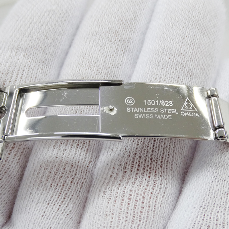 歐米茄海馬系列 2511.81 男士腕錶，120公尺防水，日期顯示，石英機芯，QZ系列，不鏽鋼錶殼，銀色，海軍藍錶盤，拋光處理-4