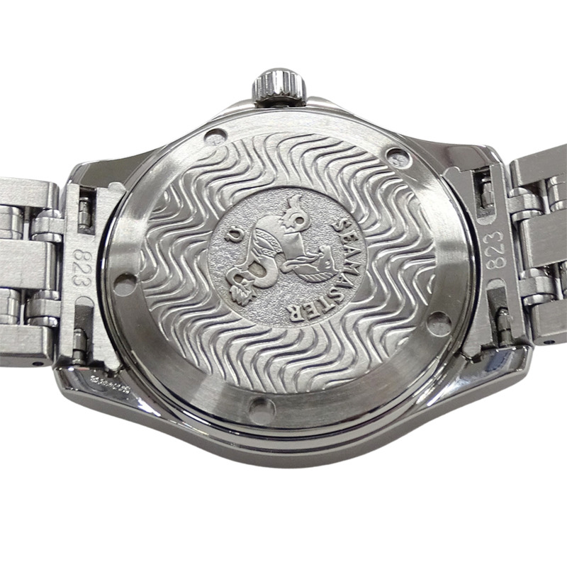 歐米茄海馬系列 2511.81 男士腕錶，120公尺防水，日期顯示，石英機芯，QZ系列，不鏽鋼錶殼，銀色，海軍藍錶盤，拋光處理-6