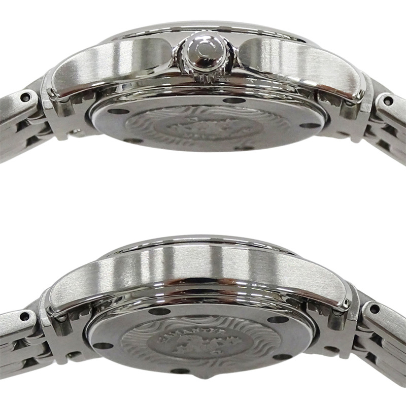 歐米茄海馬系列 2581.81 女士腕錶，120公尺防水，日期顯示，石英機芯，QZ系列，不鏽鋼錶殼，銀色，海軍藍錶盤，拋光處理-2