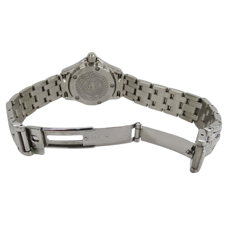 歐米茄海馬系列 2581.81 女士腕錶，120公尺防水，日期顯示，石英機芯，QZ系列，不鏽鋼錶殼，銀色，海軍藍錶盤，拋光處理-3