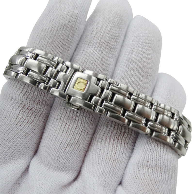 歐米茄海馬系列 2581.81 女士腕錶，120公尺防水，日期顯示，石英機芯，QZ系列，不鏽鋼錶殼，銀色，海軍藍錶盤，拋光處理-5