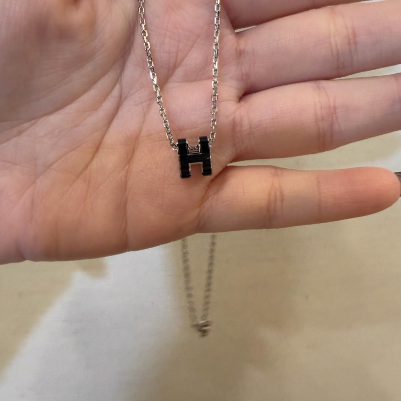 Hermes 黑銀 mini POP H項鍊-0