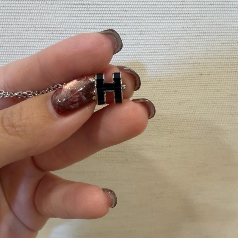 Hermes 黑銀 mini POP H項鍊-1