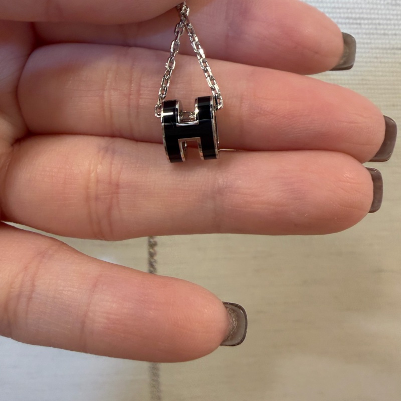 Hermes 黑銀 mini POP H項鍊-2