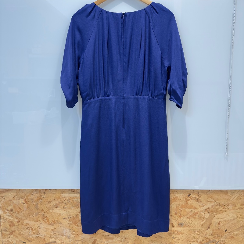 【美收精品】ARMANI 寶藍色緞面洋裝 4-520-1