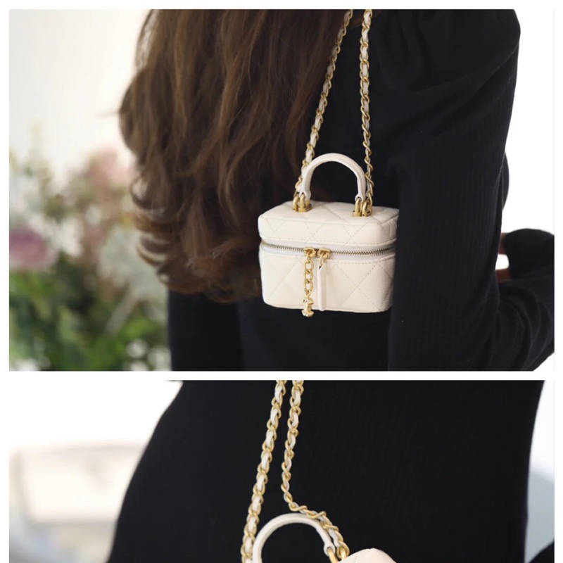 Chanel 香奈兒 vanity mini 白雪公主 化妝盒 小廢包 小盒子 口紅包 化妝包 斜背包 肩背包 手提包-13