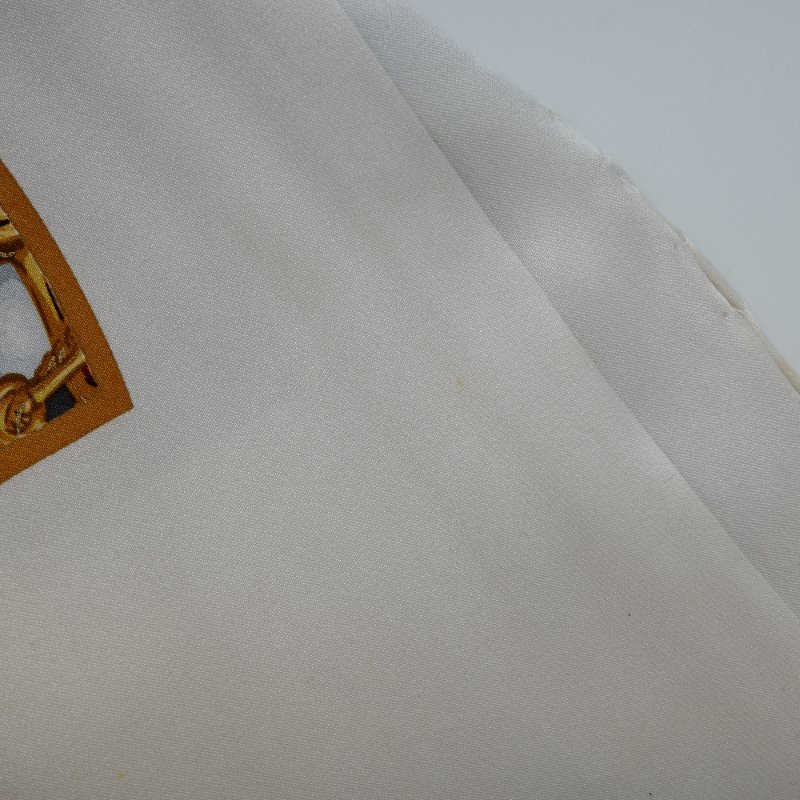 絕美❤️超稀有｜Chanel 香奈兒 CC Logo 復古 米色 彩色珠寶 絲巾 大方巾 披肩 圍巾-7