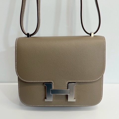 Hermes 康康19 大象灰 銀釦 U刻 Epsom皮 全新