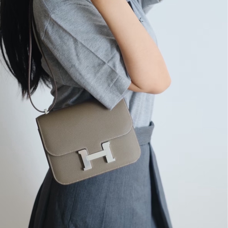 Hermes 康康19 大象灰 銀釦 U刻 Epsom皮 全新-1