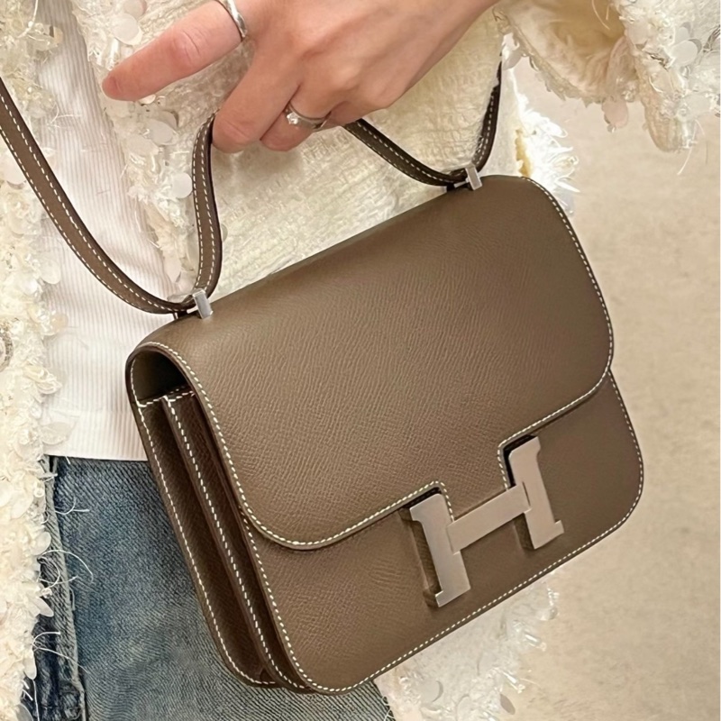 Hermes 康康19 大象灰 銀釦 U刻 Epsom皮 全新-3