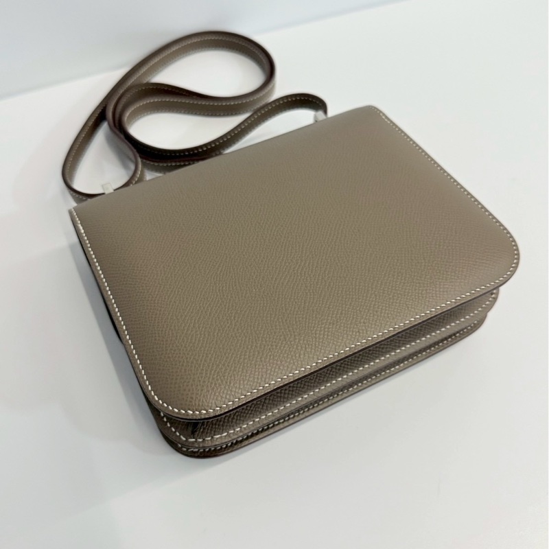 Hermes 康康19 大象灰 銀釦 U刻 Epsom皮 全新-11