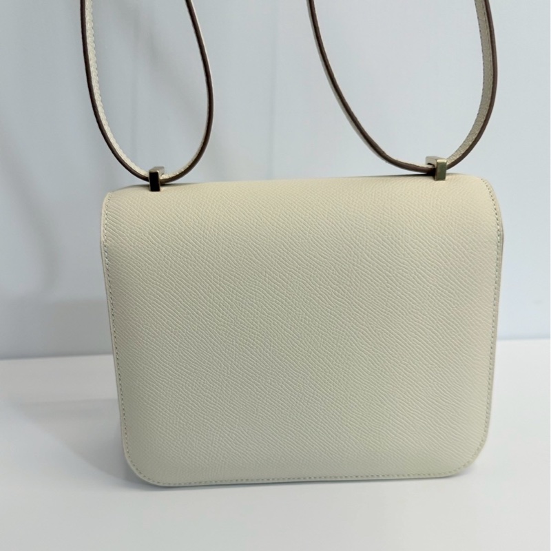 Hermes 康康19 奶昔白 金釦 W刻 Epsom皮 全新-2