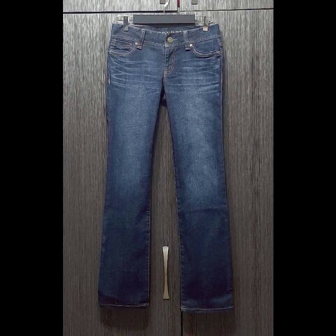 BURBERRY 博柏利 LONDON 鐵牌標 女深藍彈性牛仔長褲36號