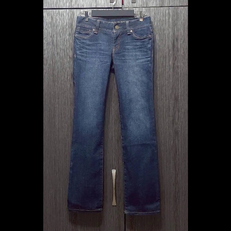 BURBERRY 博柏利 LONDON 鐵牌標 女深藍彈性牛仔長褲36號-0