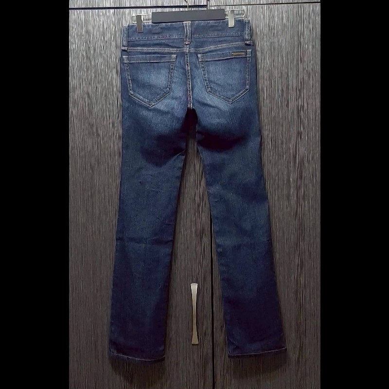 BURBERRY 博柏利 LONDON 鐵牌標 女深藍彈性牛仔長褲36號-1