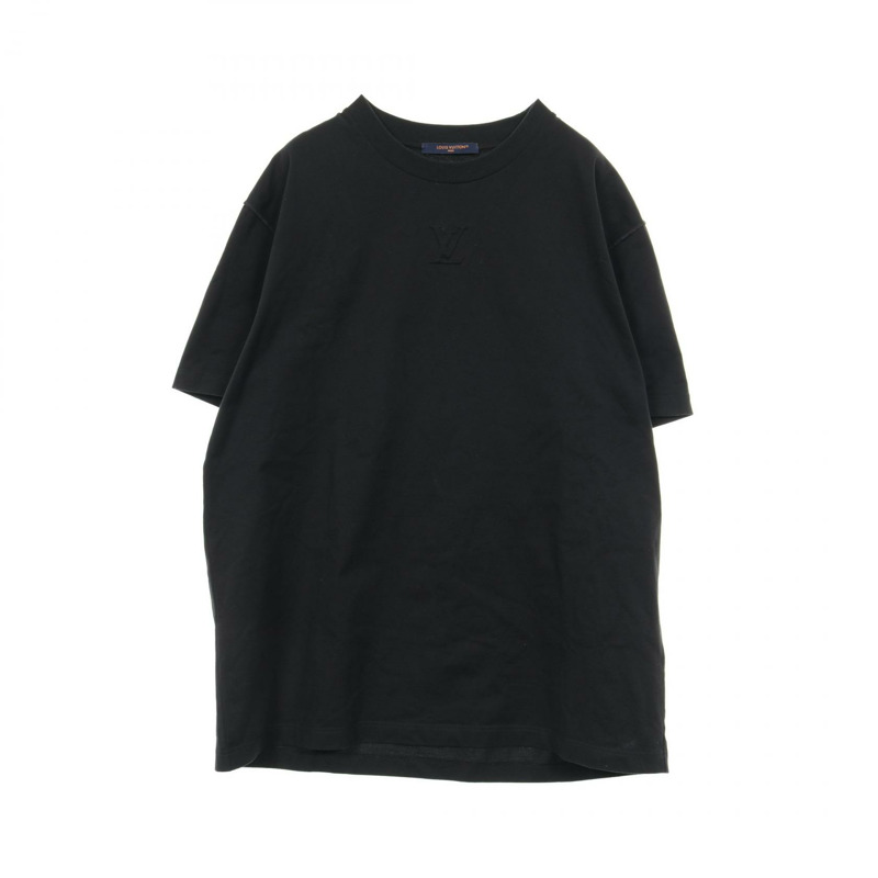 路易威登 (LOUIS VUITTON) 黑色純棉T卹，男士XL碼，內裡朝外印有LV壓紋logo，二手。-0