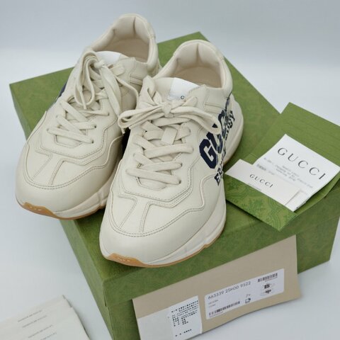 Gucci 古馳  Rhyton Shoe 白色 印花 球鞋 運動鞋