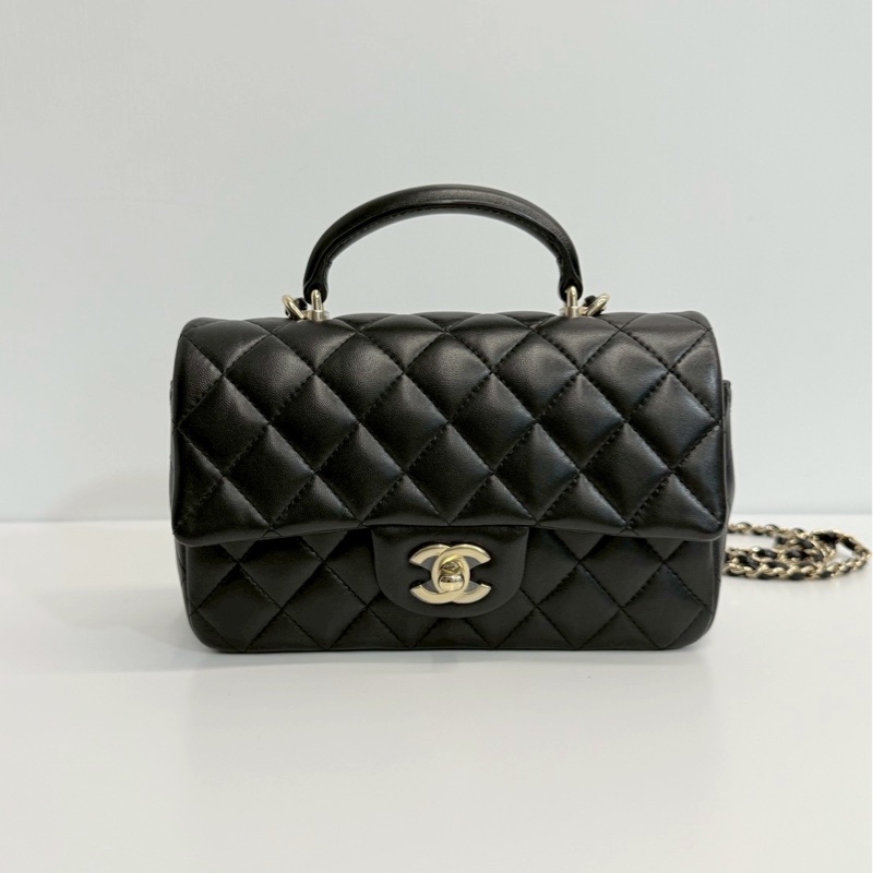 Chanel CF20 mini handle 黑金 晶片款 全新-0