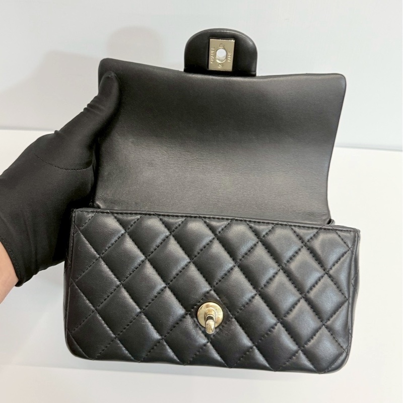 Chanel CF20 mini handle 黑金 晶片款 全新-11