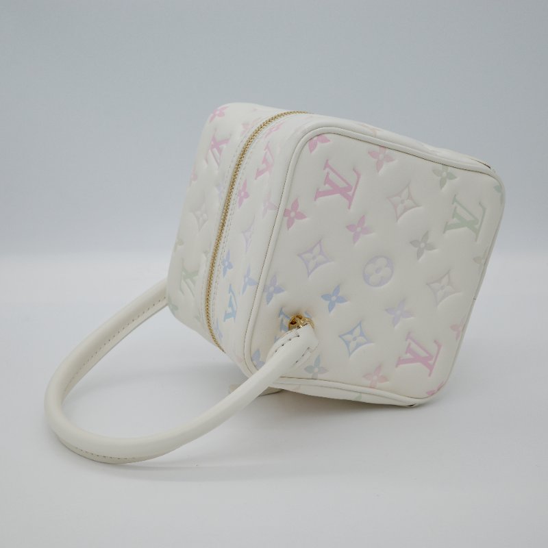 Louis Vuitton 路易威登 New Square 米色 炫彩 小羊皮 方形 托特單肩包 斜挎包-5