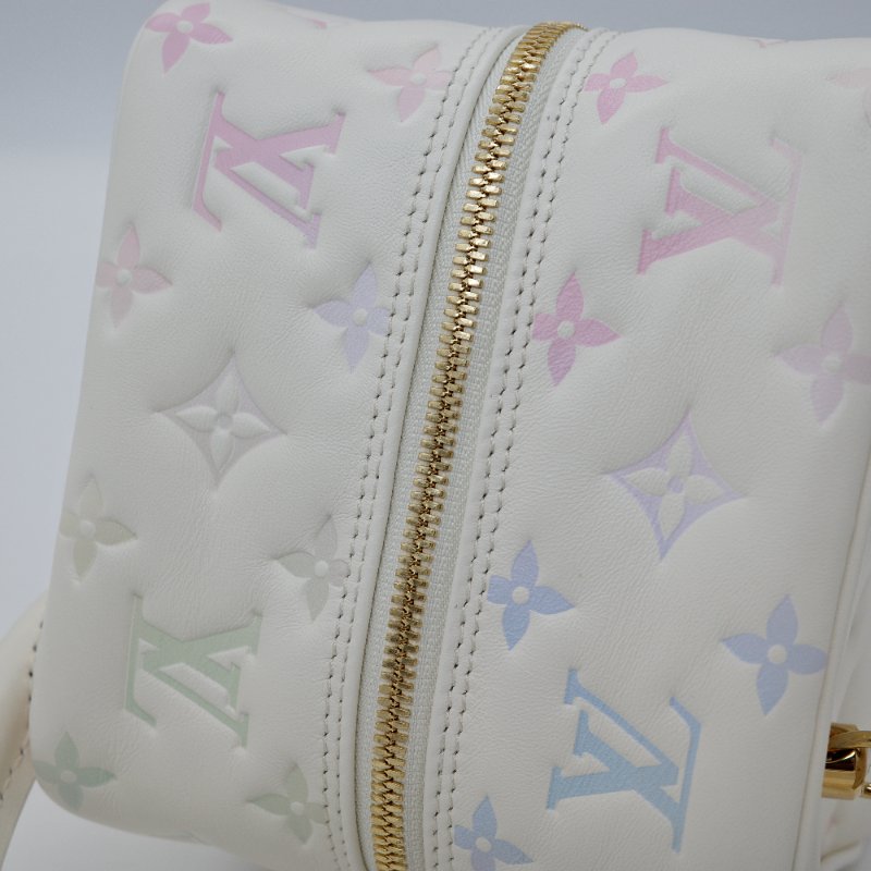 Louis Vuitton 路易威登 New Square 米色 炫彩 小羊皮 方形 托特單肩包 斜挎包-6