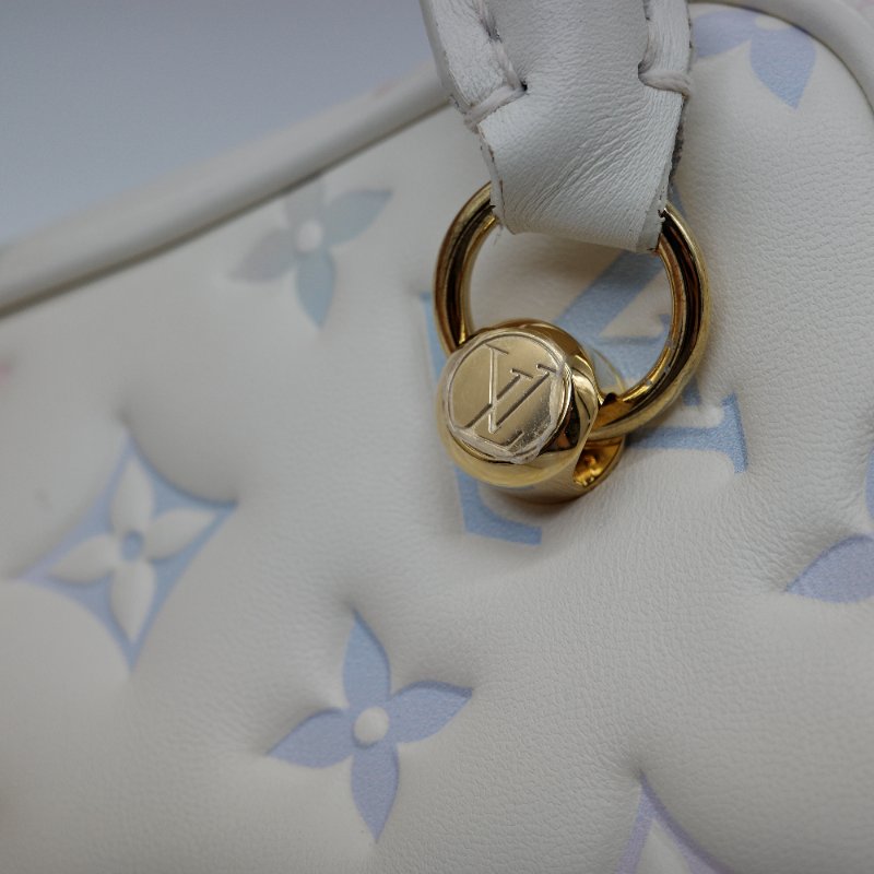 Louis Vuitton 路易威登 New Square 米色 炫彩 小羊皮 方形 托特單肩包 斜挎包-9