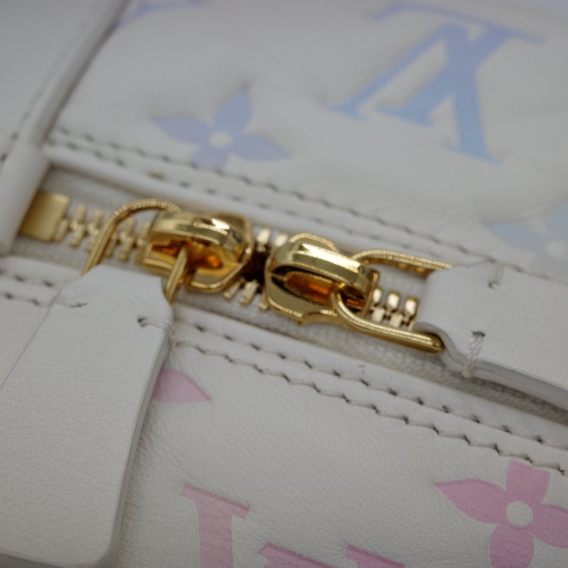 Louis Vuitton 路易威登 New Square 米色 炫彩 小羊皮 方形 托特單肩包 斜挎包-14