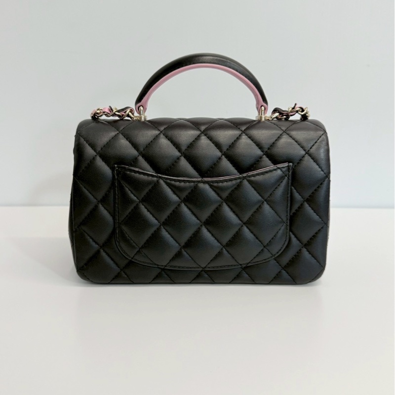 Chanel CF20 mini handle 黑拼粉 晶片款-1