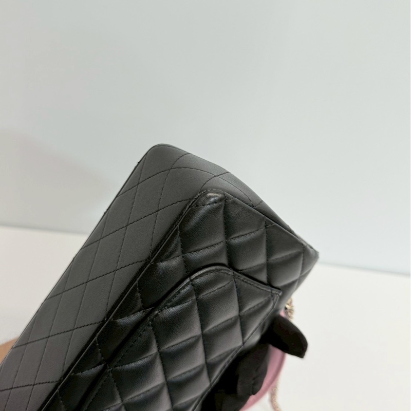Chanel CF20 mini handle 黑拼粉 晶片款-10