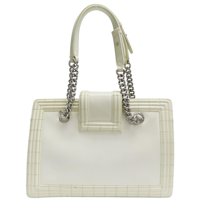 白色 牛皮 BOY 肩背包 銀釦【CHANEL 香奈兒】-1