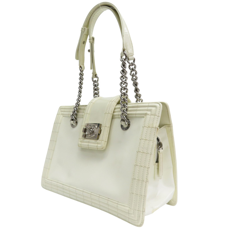 白色 牛皮 BOY 肩背包 銀釦【CHANEL 香奈兒】-2