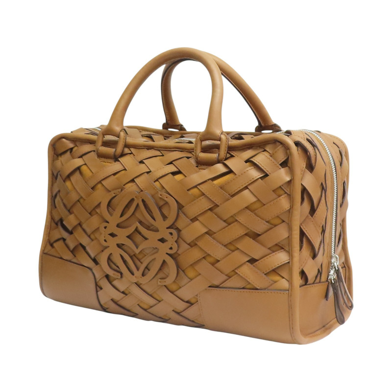 棕色 編織牛皮 Amazona 36 手提包【LOEWE 羅威】-2