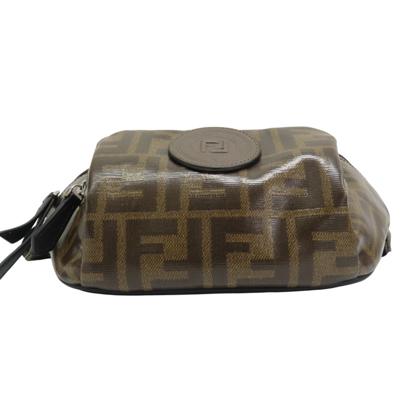 棕色 PVC塗層帆布 腰包【FENDI 芬迪】 7VA446-3