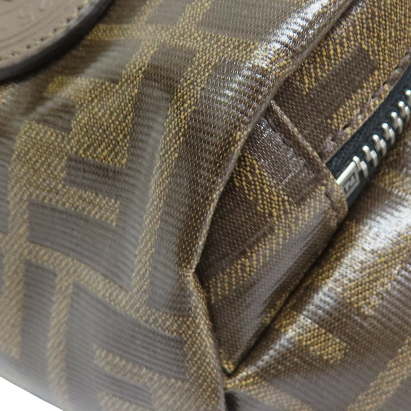 棕色 PVC塗層帆布 腰包【FENDI 芬迪】 7VA446-9