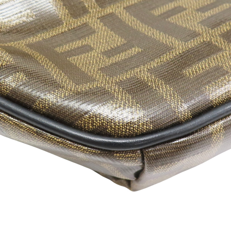 棕色 PVC塗層帆布 腰包【FENDI 芬迪】 7VA446-10