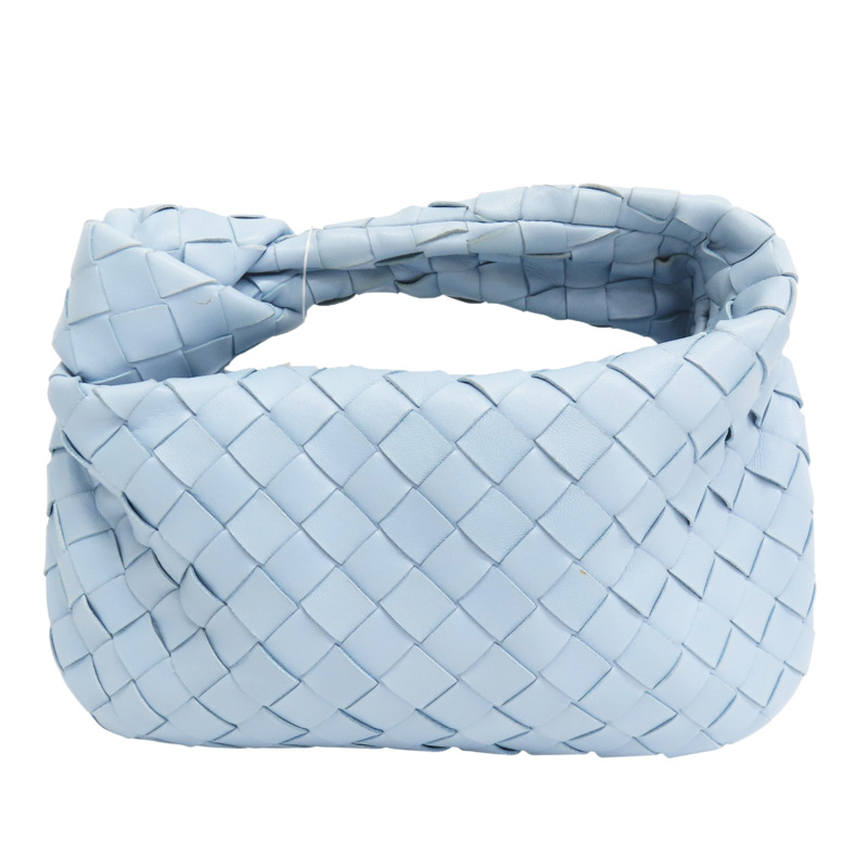 水藍色 羊皮編織 Mini Jodie 手提包【BOTTEGA VENETA BV 寶緹嘉】 651876-0