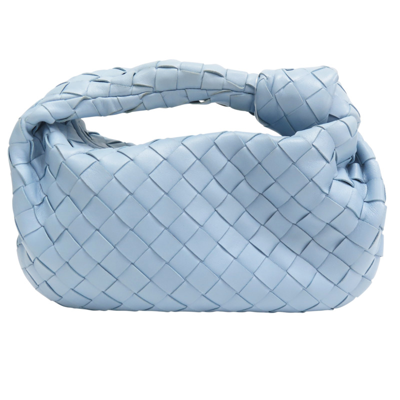 水藍色 羊皮編織 Mini Jodie 手提包【BOTTEGA VENETA BV 寶緹嘉】 651876-1