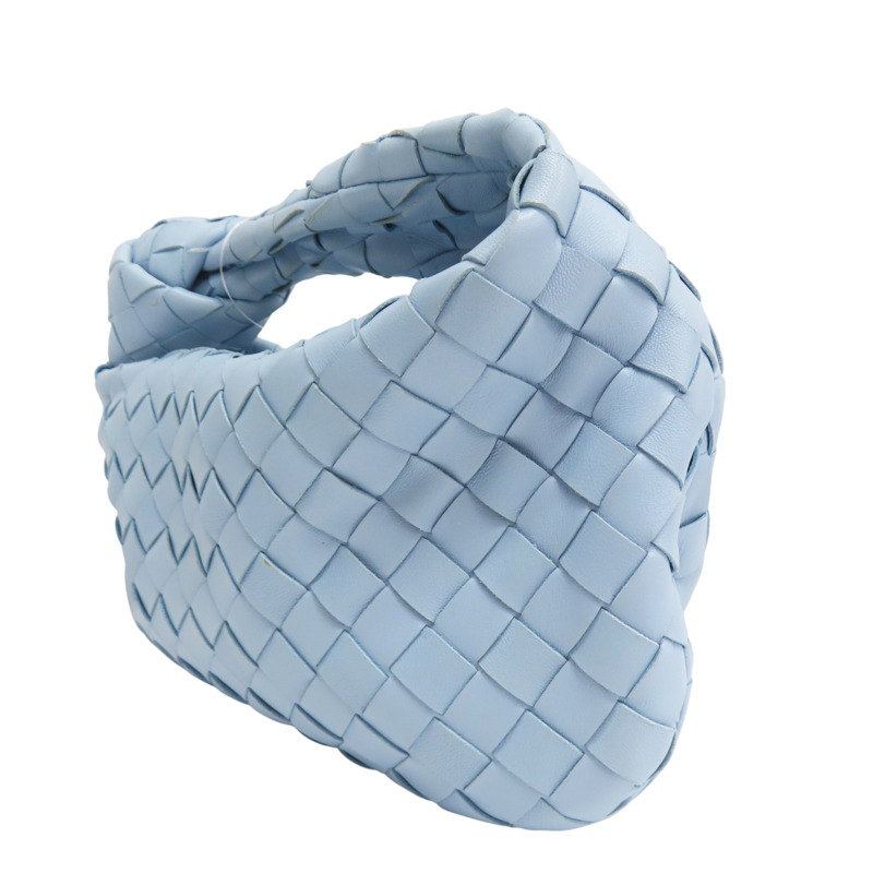 水藍色 羊皮編織 Mini Jodie 手提包【BOTTEGA VENETA BV 寶緹嘉】 651876-2