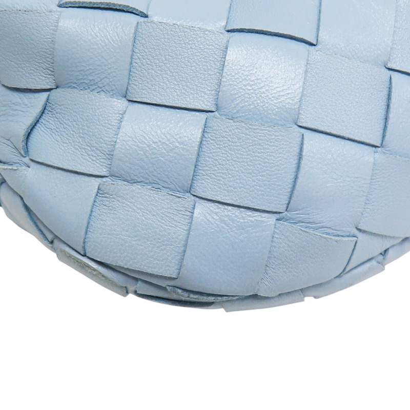 水藍色 羊皮編織 Mini Jodie 手提包【BOTTEGA VENETA BV 寶緹嘉】 651876-9