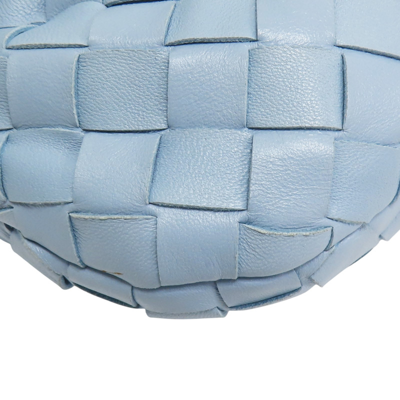 水藍色 羊皮編織 Mini Jodie 手提包【BOTTEGA VENETA BV 寶緹嘉】 651876-11