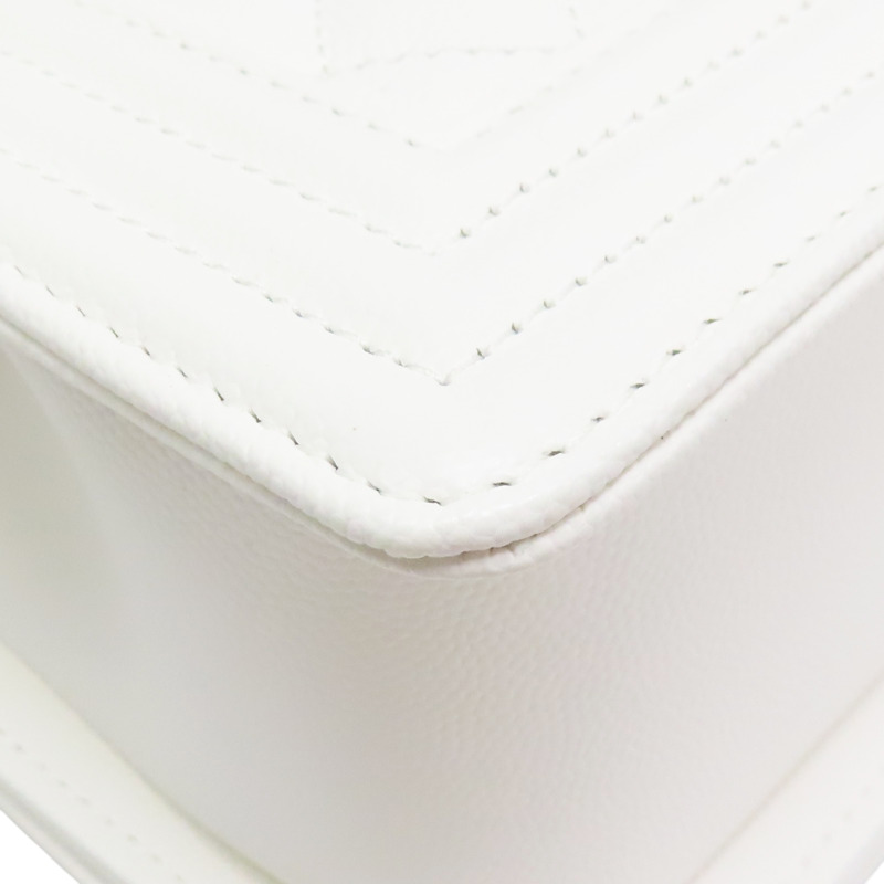 白色 菱格紋 荔枝紋 牛皮 Boy25 鏈帶肩背包 金釦【CHANEL 香奈兒】 A67086-10