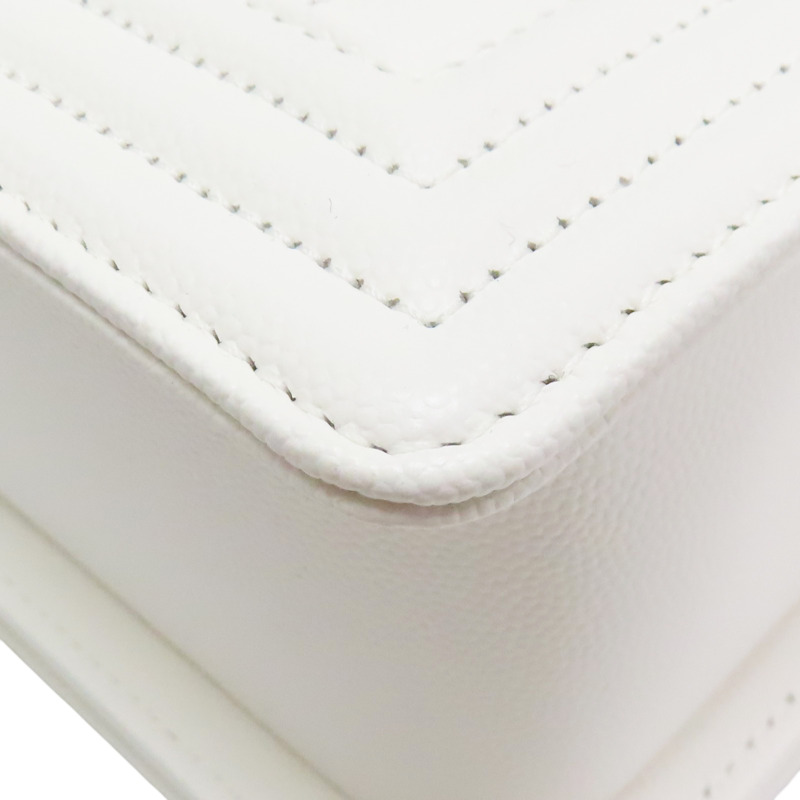 白色 菱格紋 荔枝紋 牛皮 Boy25 鏈帶肩背包 金釦【CHANEL 香奈兒】 A67086-11