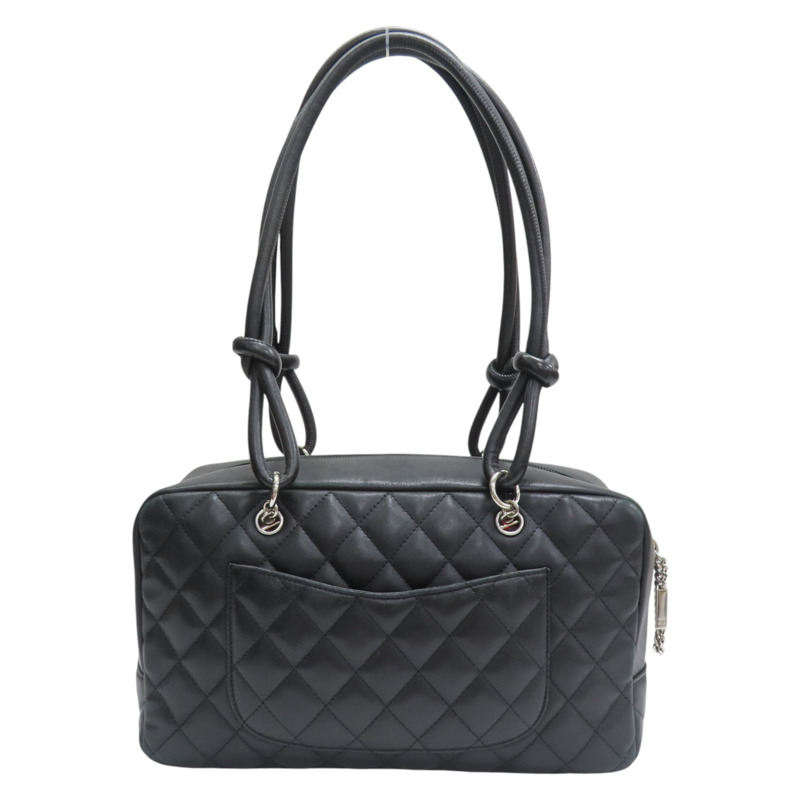 黑色 菱格紋 荔枝牛皮 Cambon Shoulder 肩背包【CHANEL 香奈兒】 A25171-1
