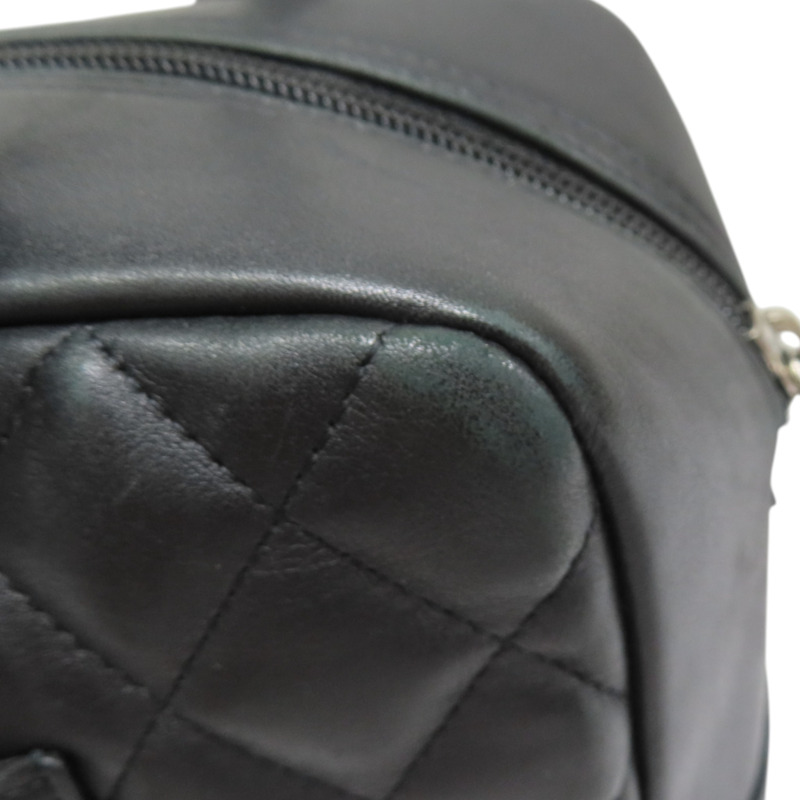 黑色 菱格紋 荔枝牛皮 Cambon Shoulder 肩背包【CHANEL 香奈兒】 A25171-13