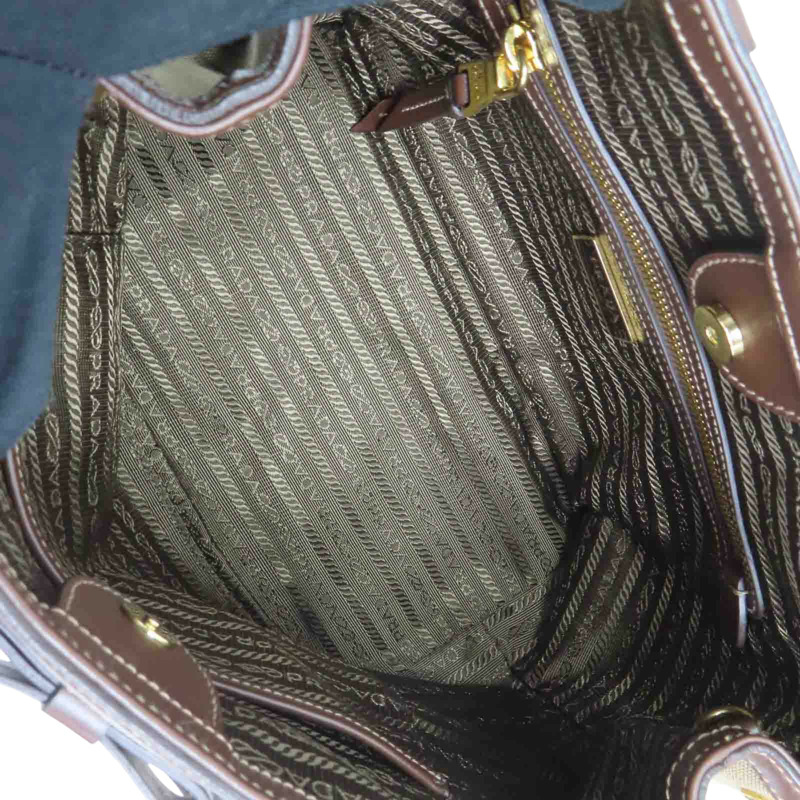 棕色 Jacquard 帆布 兩用包【PRADA 普拉達】 1BA172-4