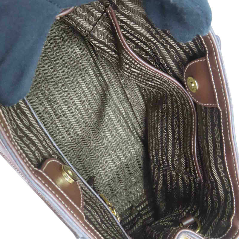 棕色 Jacquard 帆布 兩用包【PRADA 普拉達】 1BA172-5