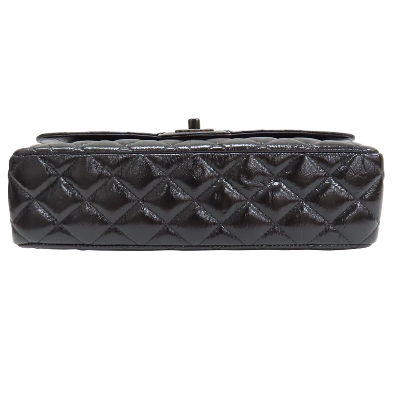 黑色 臘光牛皮 COCO25 鏈帶肩背包【CHANEL 香奈兒】 A01112-3