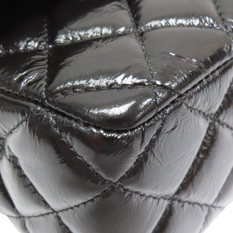 黑色 臘光牛皮 COCO25 鏈帶肩背包【CHANEL 香奈兒】 A01112-9