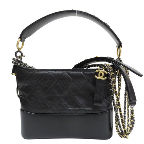 黑色 牛皮 Gabrielle Hobo 流浪包 鏈帶肩背包【CHANEL 香奈兒】 AS1582